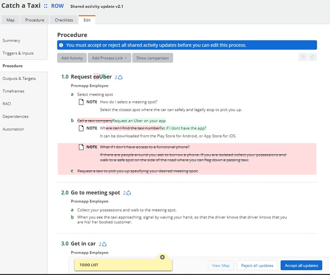 Accept or reject variations